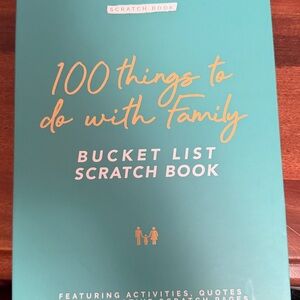 100 Things to Do with Family Bucket List Scratch Book - Teal & Gold Brand New